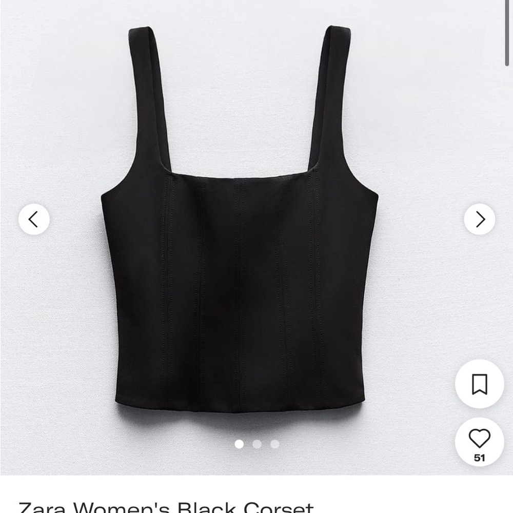 Zara Women's Black Corset Top